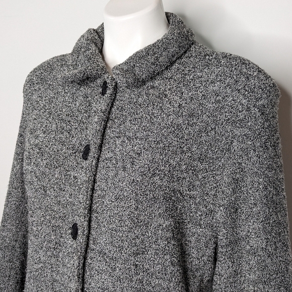 Sandro grey soft fuzzy long sleeve button up jacket L - Picture 2 of 9